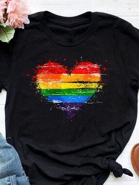 Pride Rainbow Heart T-Shirt, LGBT Pride Month Shirt
